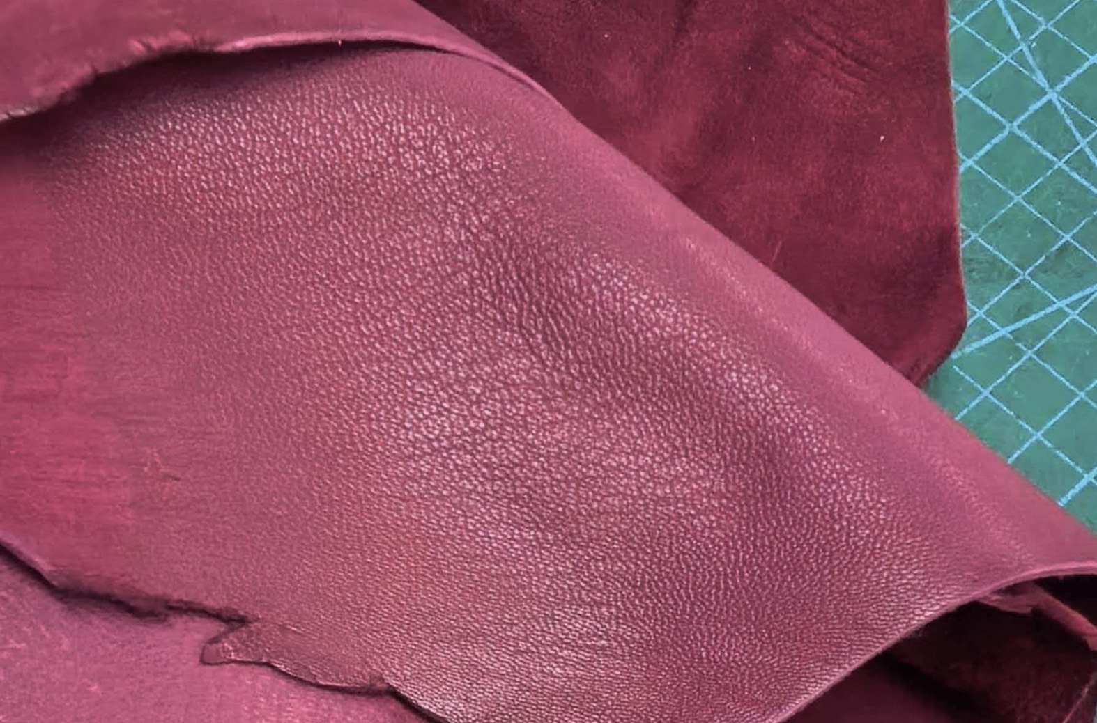 Burgundy leather grain