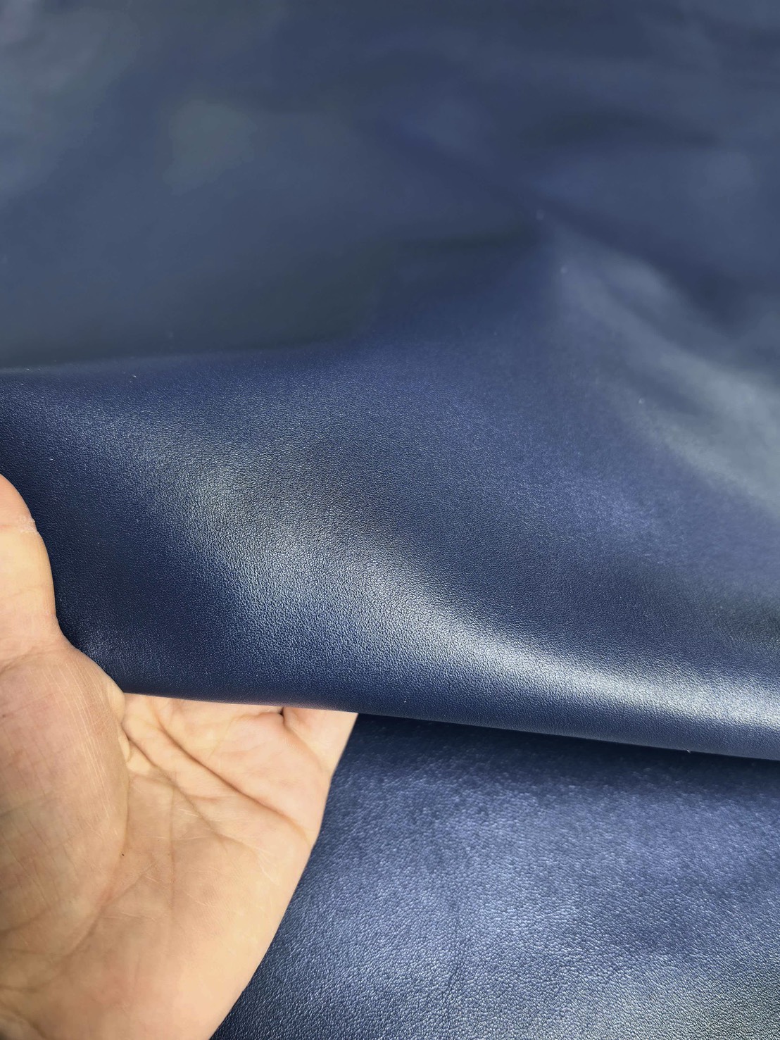 Navy full-grain leather